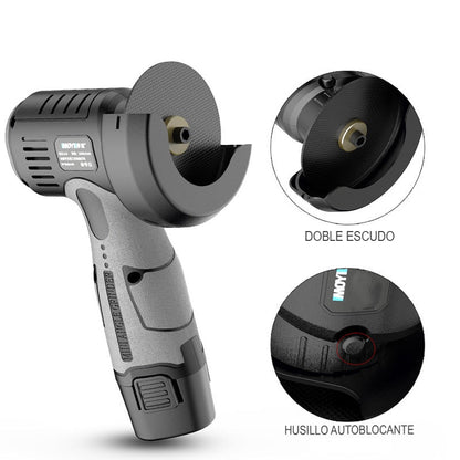 Mini amoladora angular de 12 V con disco de corte